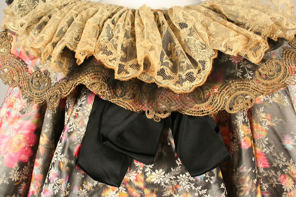 Cape, silk, cotton, metallic thread, probably French