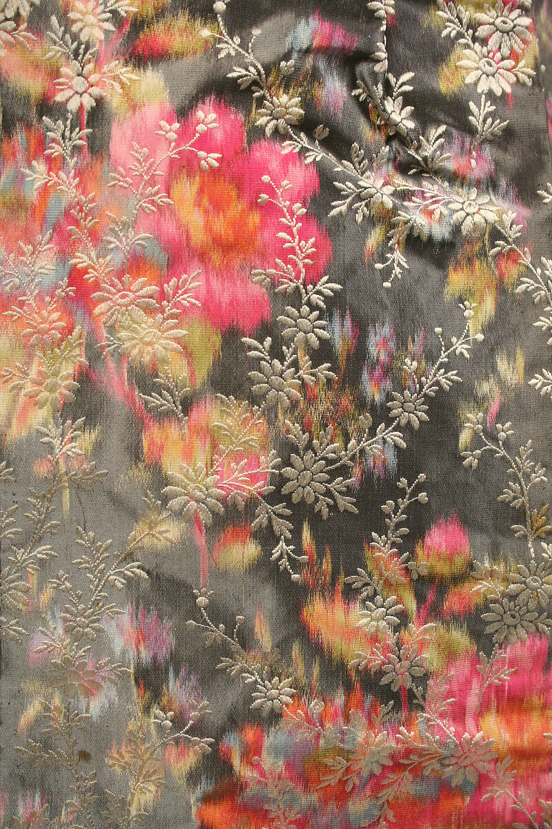 Cape, silk, cotton, metallic thread, probably French