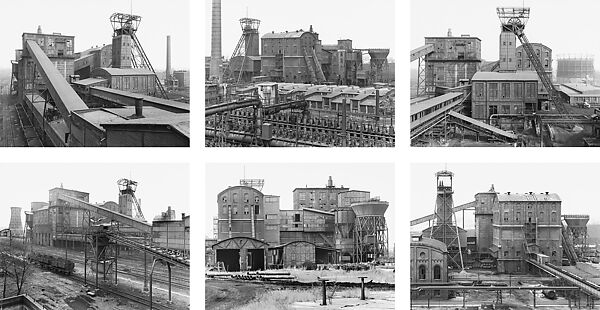 [Shaft V with Preparation Plant and Machine House, 6 Views, Zeche Concordia, Oberhausen, Ruhr Region, Germany], Bernd and Hilla Becher  German, Gelatin silver prints