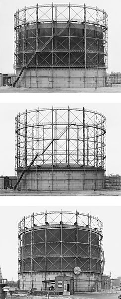 [Gas Tank, 3 Views, Zeche Concordia, Oberhausen, Ruhr Region, Germany], Bernd and Hilla Becher (German, active 1959–2007), Gelatin silver prints 