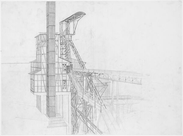 Eisernhardter Tiefbau Mine, Eisern, Germany, Bernd Becher  German, Graphite on paper