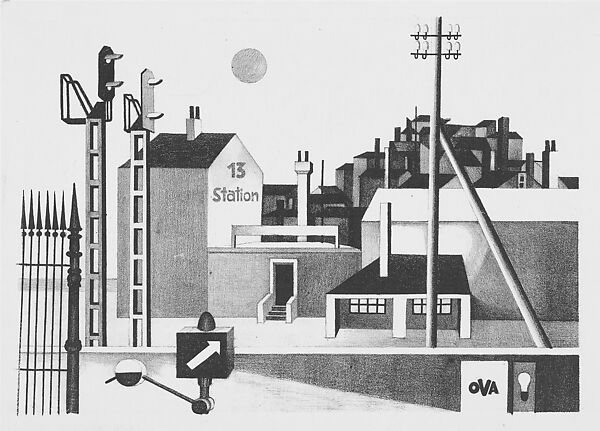 Train Station on the Edge of Town, Bernd Becher  German, Lithograph