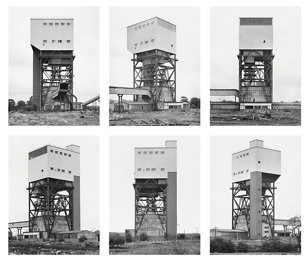 Winding Tower, 6 Views, Mosley Comon Colliery, Manchester, Great Britain, Bernd and Hilla Becher  German, Gelatin silver prints