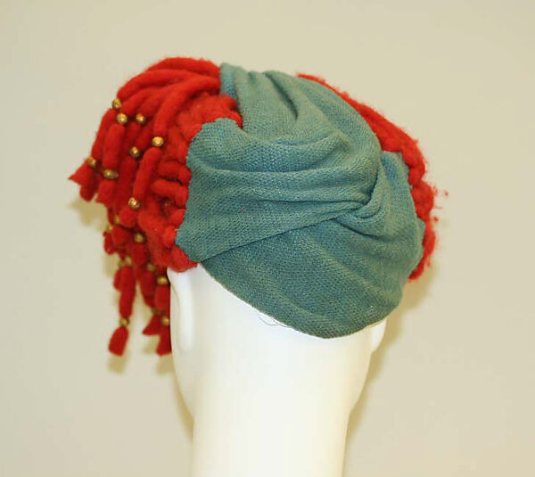 Turban, John-Frederics, Inc. (American, 1929–1948), wool, beading, American