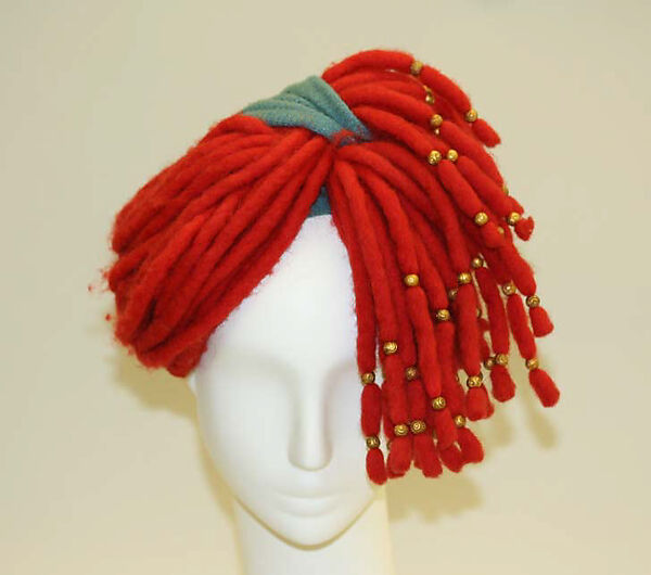 Turban, John-Frederics (American, 1929–1948), wool, beading, American 