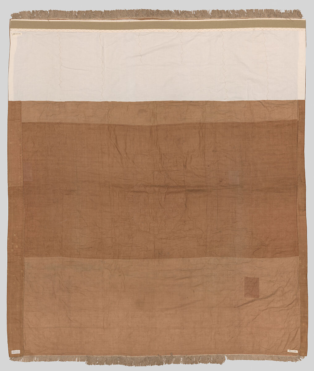 Torah ark curtain, Cotton embroidery appliquéd on satin ground, needle lace and bobbin lace, Italian, Mantua