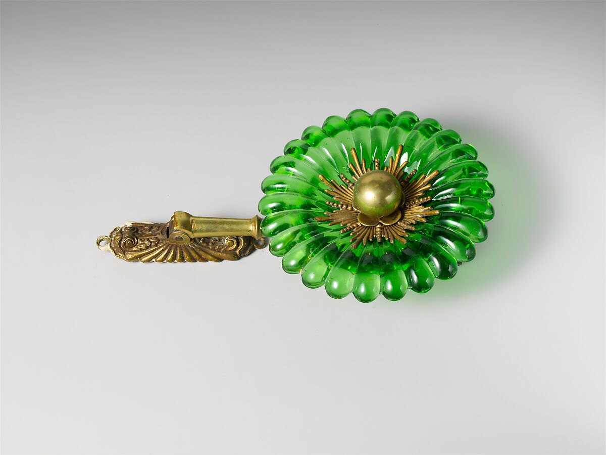 Tieback, Gilt bronze, blown glass, American 