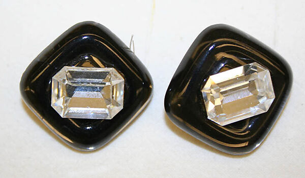 Evening ensemble, Bill Blass Ltd. (American, founded 1970), (a,b) wool, plastic
(c,d) leather
(e) synthetic pearls
(f,g) silk, leather
(h,i) plastic, glass, American