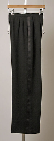Evening ensemble, Bill Blass Ltd. (American, founded 1970), (a,b) wool, plastic
(c,d) leather
(e) synthetic pearls
(f,g) silk, leather
(h,i) plastic, glass, American