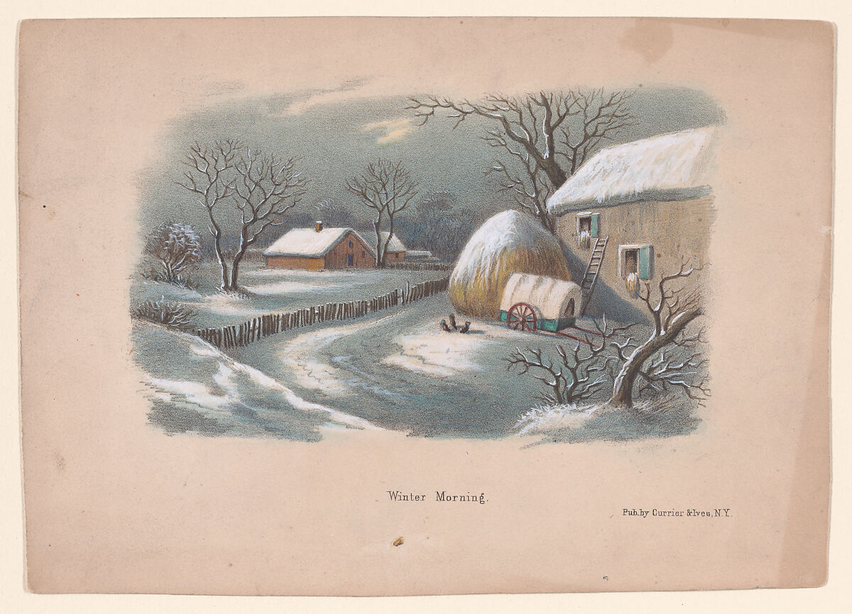 Winter Morning, Currier &amp; Ives (American, active New York, 1857–1907), Hand-colored lithograph 