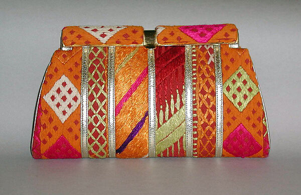 Evening bag, Judith Leiber (American, born Hungary, Budapest 1921–2018 Springs, New York), cotton, silk, leather, metal, glass, American