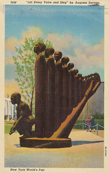 “Lift Every Voice and Sing (The Harp)” by Augusta Savage, New York World’s Fair, Augusta Savage (American, 1892–1962), Offset lithograph 