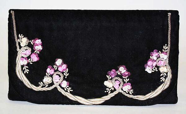 Evening ensemble, Elsa Schiaparelli (Italian, 1890–1973), (a,b) cotton, silk, metallic thread
(c,d) plastic, glass, French