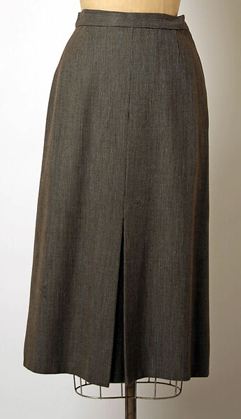 Suit, Gilbert Adrian (American, Naugatuck, Connecticut 1903–1959 Hollywood, California), (a) wool, rayon; (b) wool, American