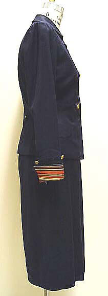 Suit, Gilbert Adrian (American, Naugatuck, Connecticut 1903–1959 Hollywood, California), (a) wool, silk, rayon, metal; (b) wool, American