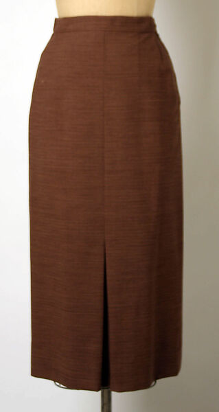 Suit, Gilbert Adrian (American, Naugatuck, Connecticut 1903–1959 Hollywood, California), (a) wool, rayon, plastic; (b) wool, American