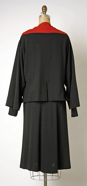 Ensemble, Gilbert Adrian (American, Naugatuck, Connecticut 1903–1959 Hollywood, California), (a) wool, suede; (b, c) wool; (d, e) suede, American
