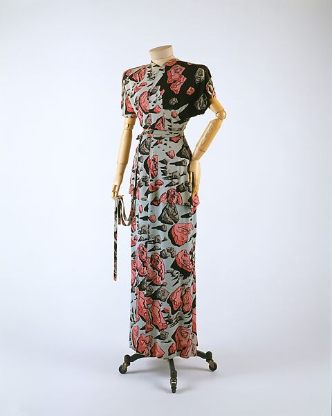 Dress, Gilbert Adrian (American, Naugatuck, Connecticut 1903–1959 Hollywood, California), (a–c) rayon, American
