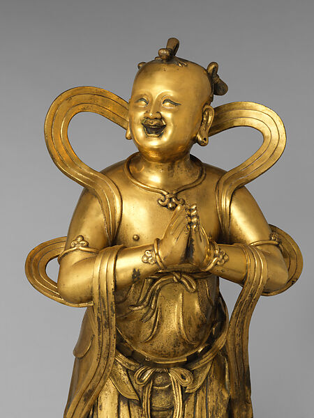Sudhana (Shancai Tongzi), Gilt copper alloy, China