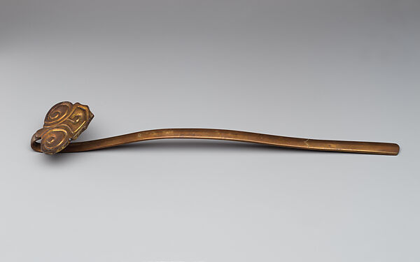 Ruyi scepter, Attributed to Hu Wenming (Chinese, active late 16th–early 17th century), Copper alloy, silver inlay, parcel gilding, China