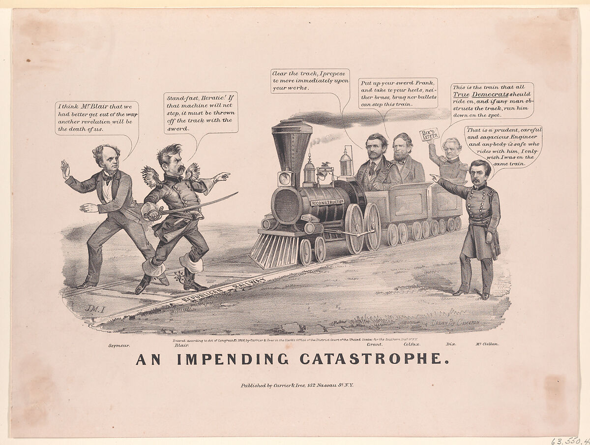 An Impending Catastrophe, After John Cameron (American, born Scotland, ca. 1828–after 1896 New York), Lithograph 