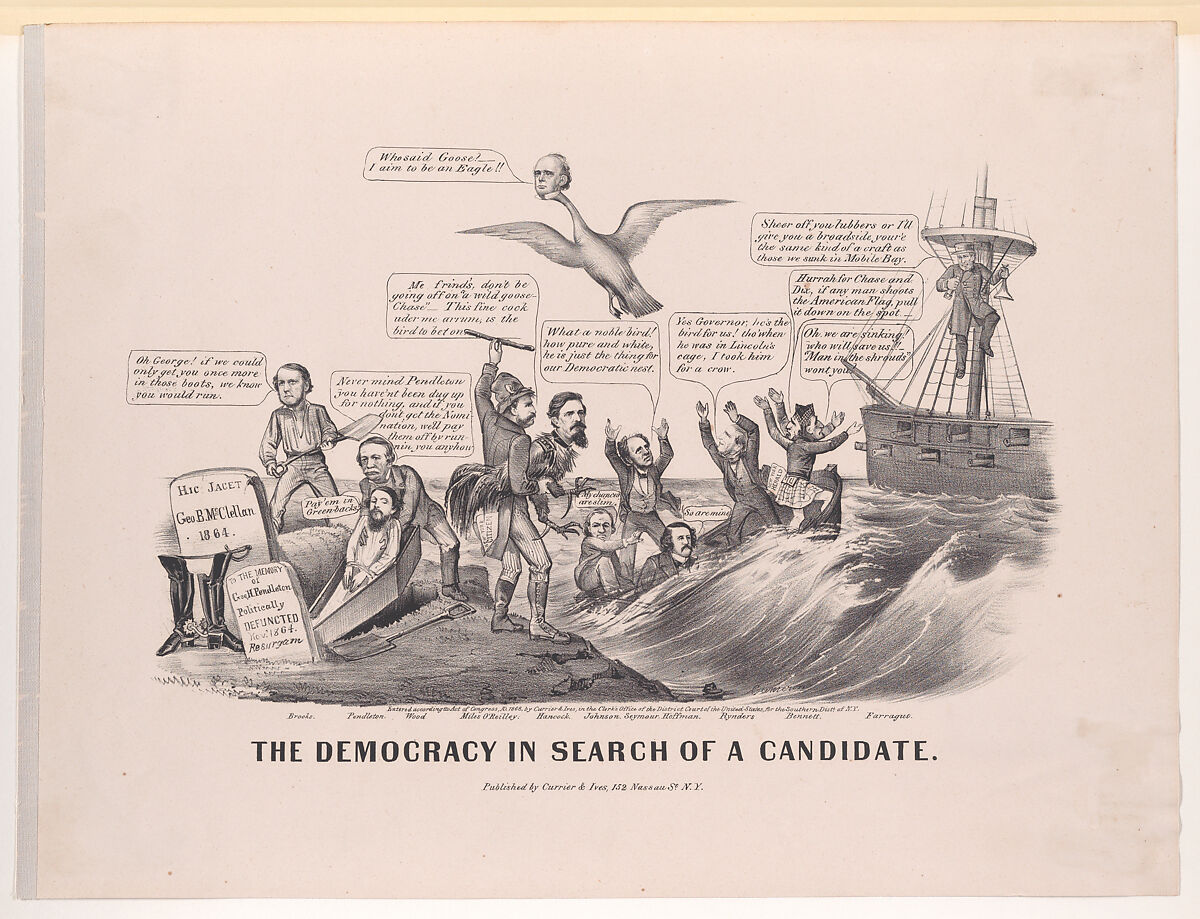 The Democracy in Search of a Candidate, After John Cameron (American, born Scotland, ca. 1828–after 1896 New York), Lithograph 