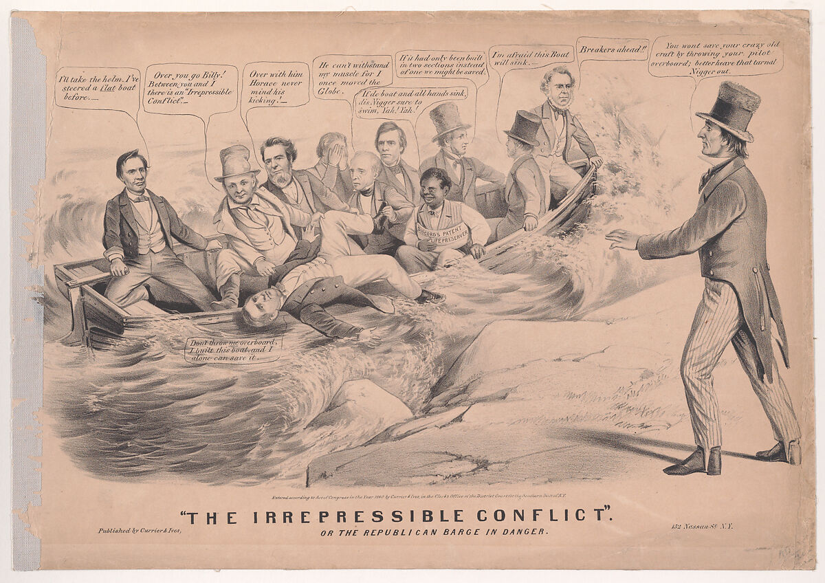 "The Irrepressible Conflict," or the Republican Barque in Danger, Probably after Louis Maurer (American (born Germany), Biebrich 1832–1932 New York), Lithograph 