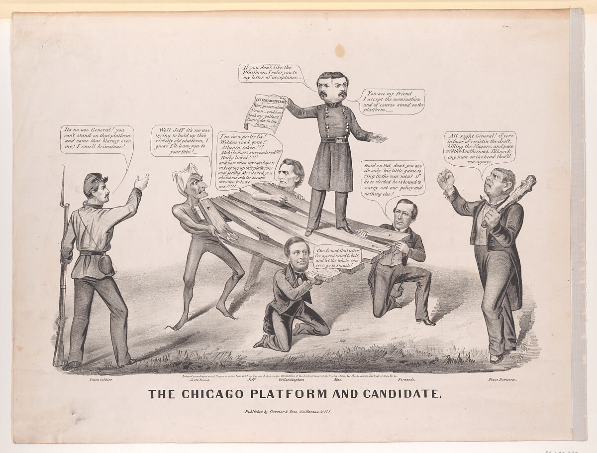 The Chicago Platform and Candidate, Probably after Louis Maurer (American (born Germany), Biebrich 1832–1932 New York), Lithograph 