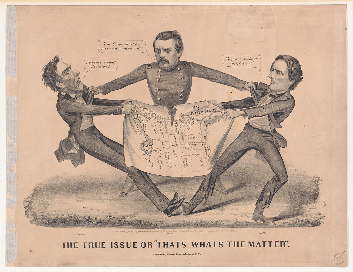 The True Issue or "Thats Whats the Matter", Currier &amp; Ives (American, active New York, 1857–1907), Lithograph 