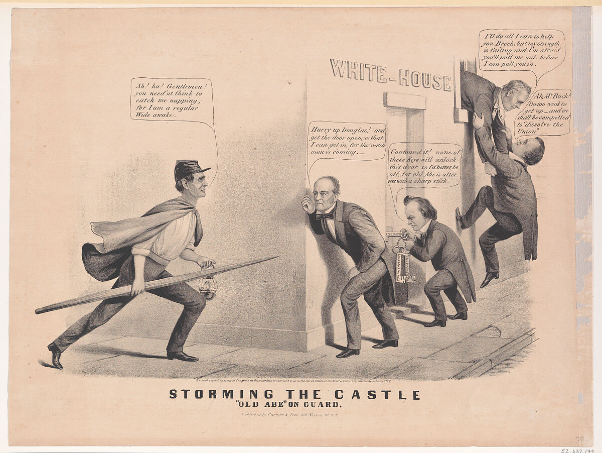 Storming the Castle – "Old "Abe" on Guard, Currier &amp; Ives (American, active New York, 1857–1907), Lithograph 