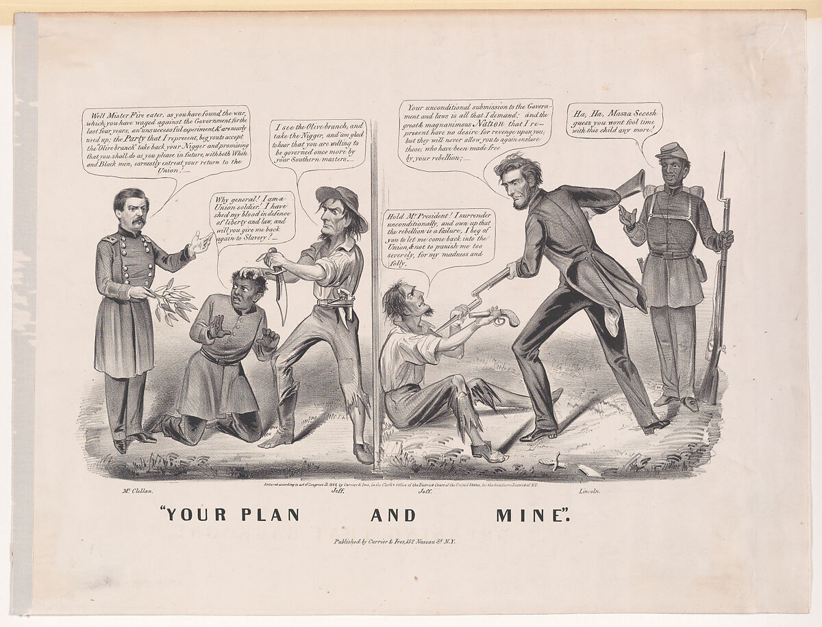 "Your Plan and Mine", Currier &amp; Ives (American, active New York, 1857–1907), Lithograph 