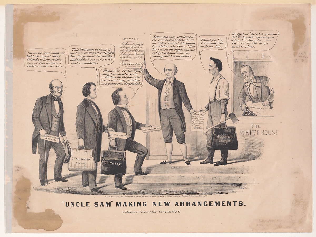 "Uncle Sam" Making New Arrangements, Probably after Louis Maurer (American (born Germany), Biebrich 1832–1932 New York), Lithograph 