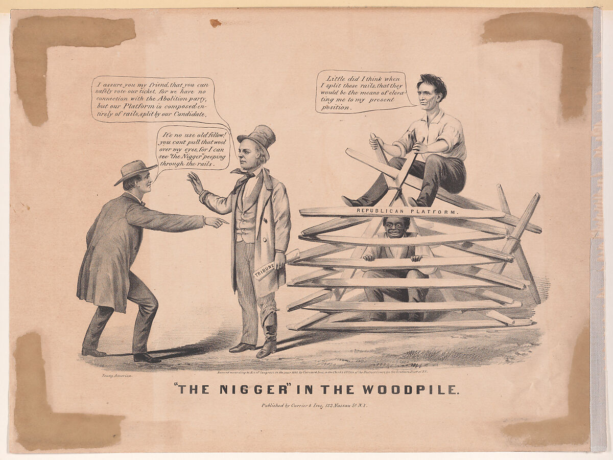 "The Nigger" in the Woodpile, Probably after Louis Maurer (American (born Germany), Biebrich 1832–1932 New York), Lithograph 