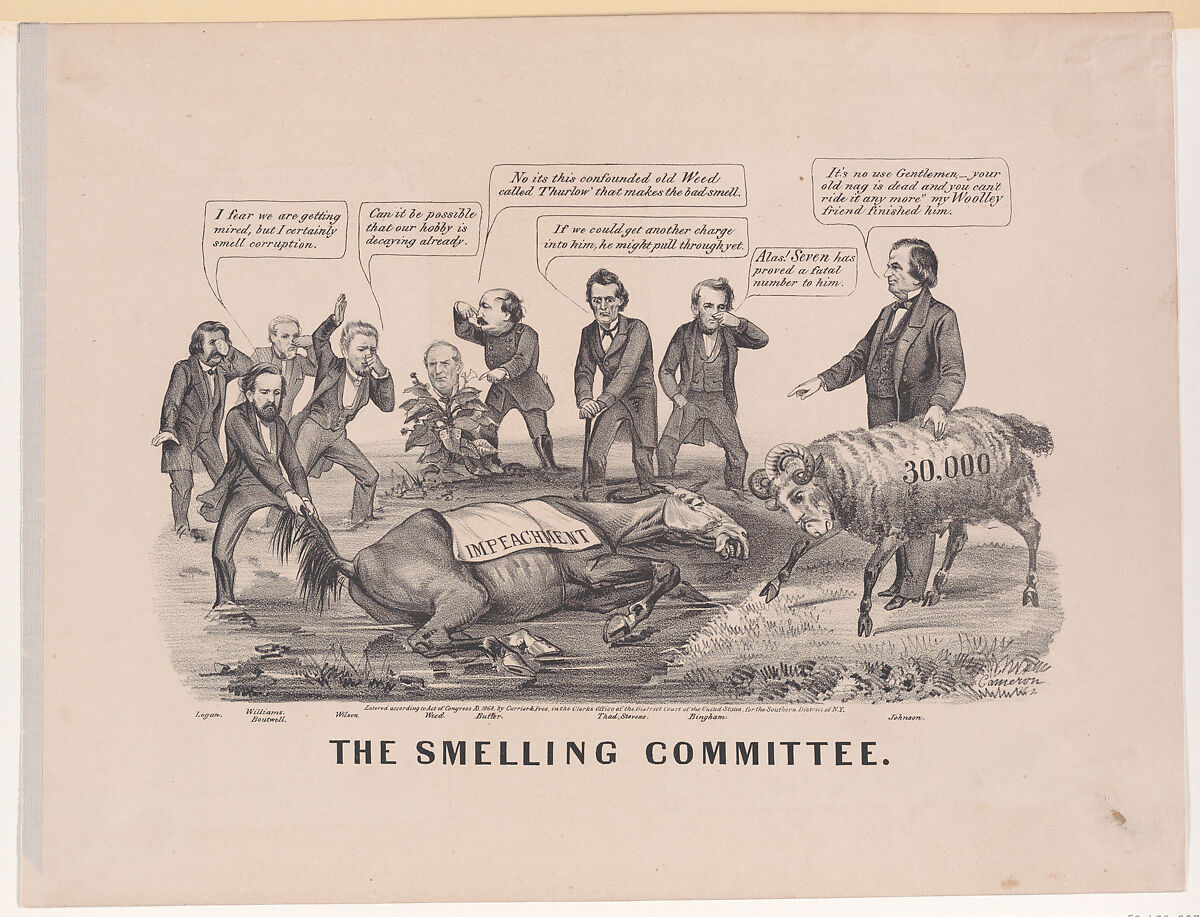 The Smelling Committee, After John Cameron (American, born Scotland, ca. 1828–after 1896 New York), Lithograph 