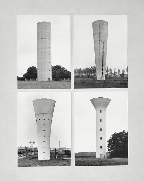 Water Towers, Bernd and Hilla Becher (German, active 1959–2007), Gelatin silver prints 