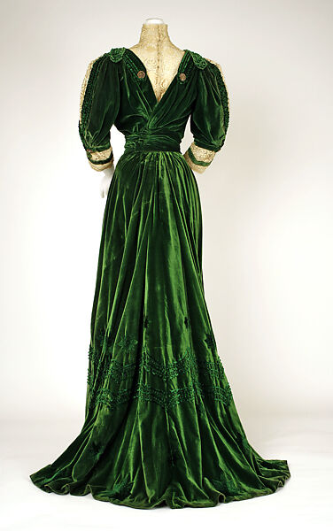 Dress, Henriette Favre, silk, metal, French