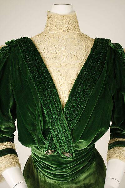 Dress, Henriette Favre, silk, metal, French