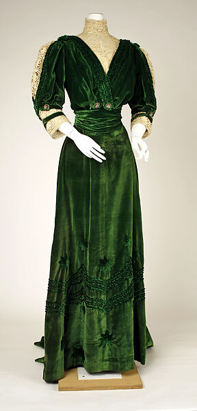 Dress, Henriette Favre, silk, metal, French 