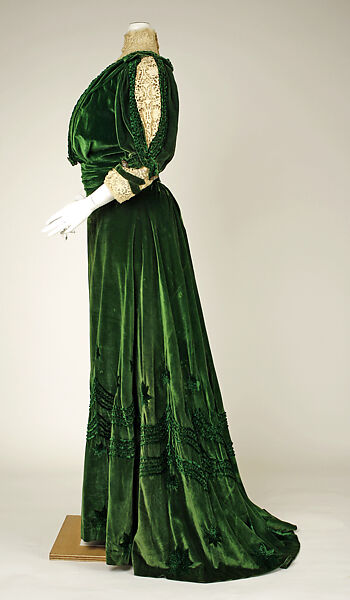 Dress, Henriette Favre, silk, metal, French