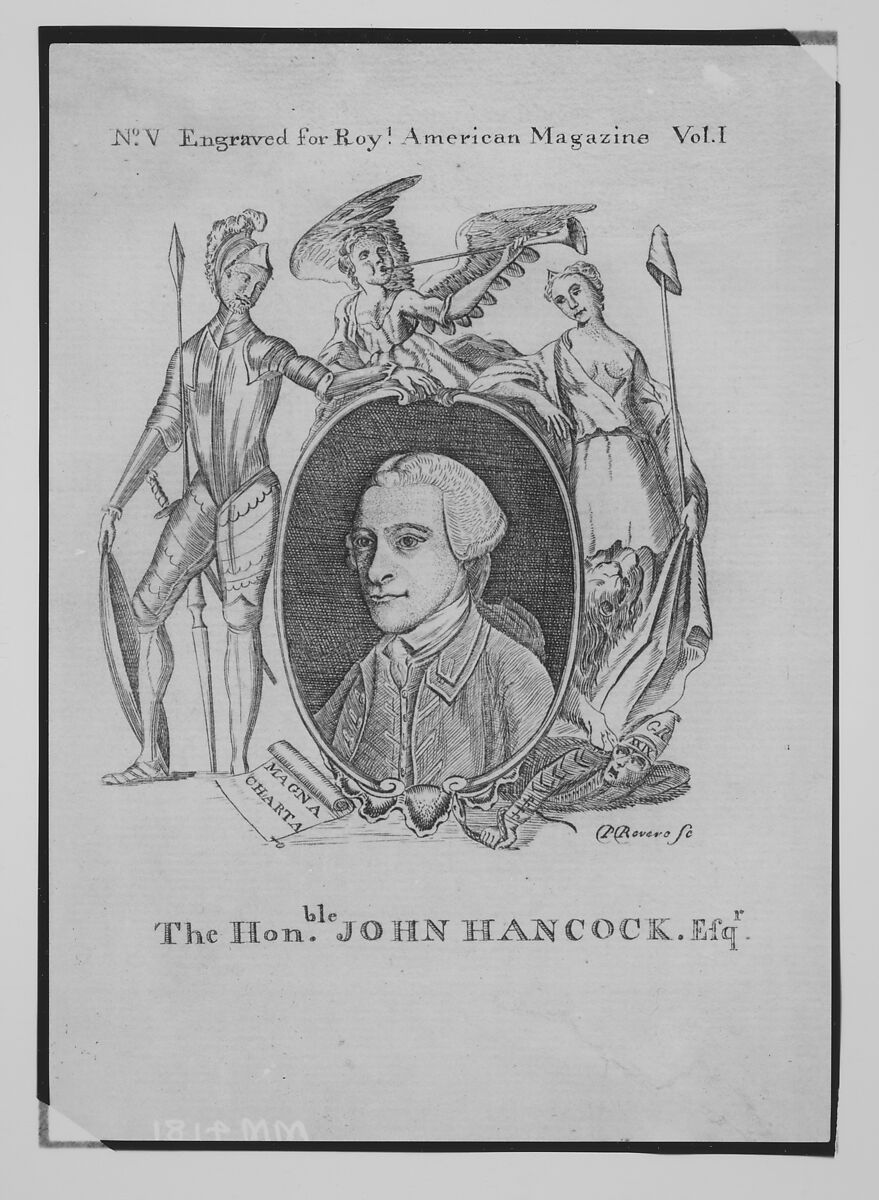 The Hon-ble. John Hancock, Esq-r., Paul Revere Jr. (American, Boston, Massachusetts 1734–1818 Boston, Massachusetts), Engraving 