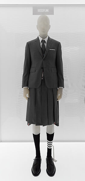 Ensemble, Thom Browne (American, born 1965), wool, cotton, leather, American 