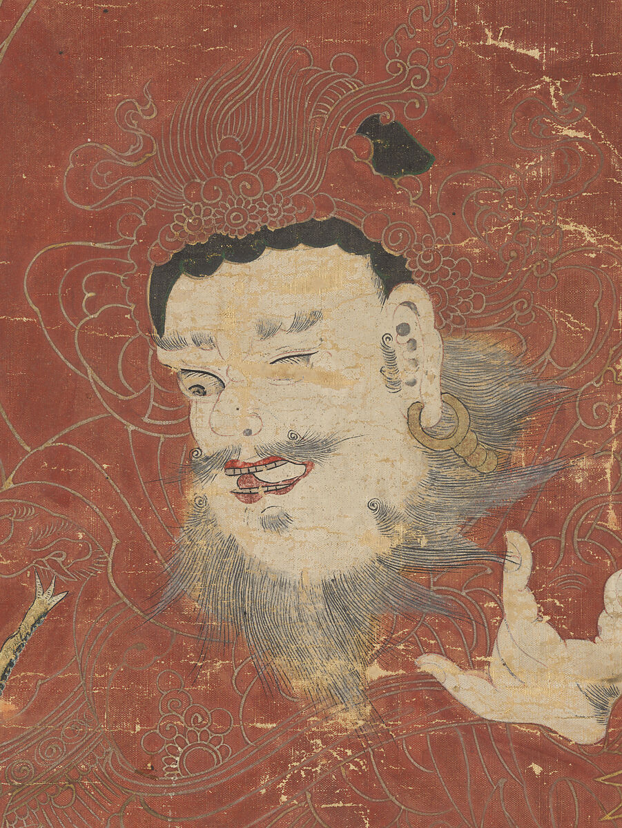 Vulture Peak Assembly, Unidentified artist, Unmounted; ink, gold, silver and white pigment on silk, Korea