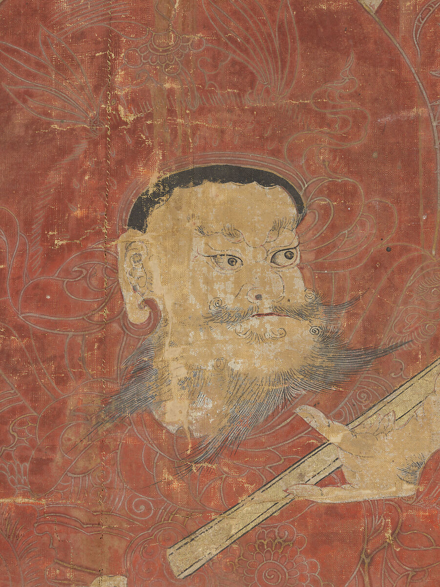 Vulture Peak Assembly, Unidentified artist, Unmounted; ink, gold, silver and white pigment on silk, Korea