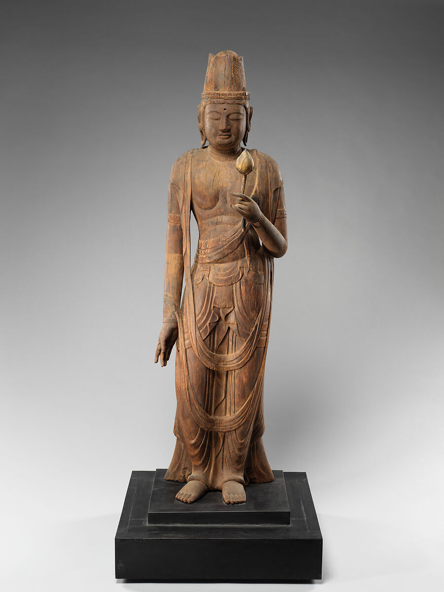 The Bodhisattva Kannon (Avalokiteshvara), Cypress wood; single-block construction (ichiboku-zukuri), Japan 