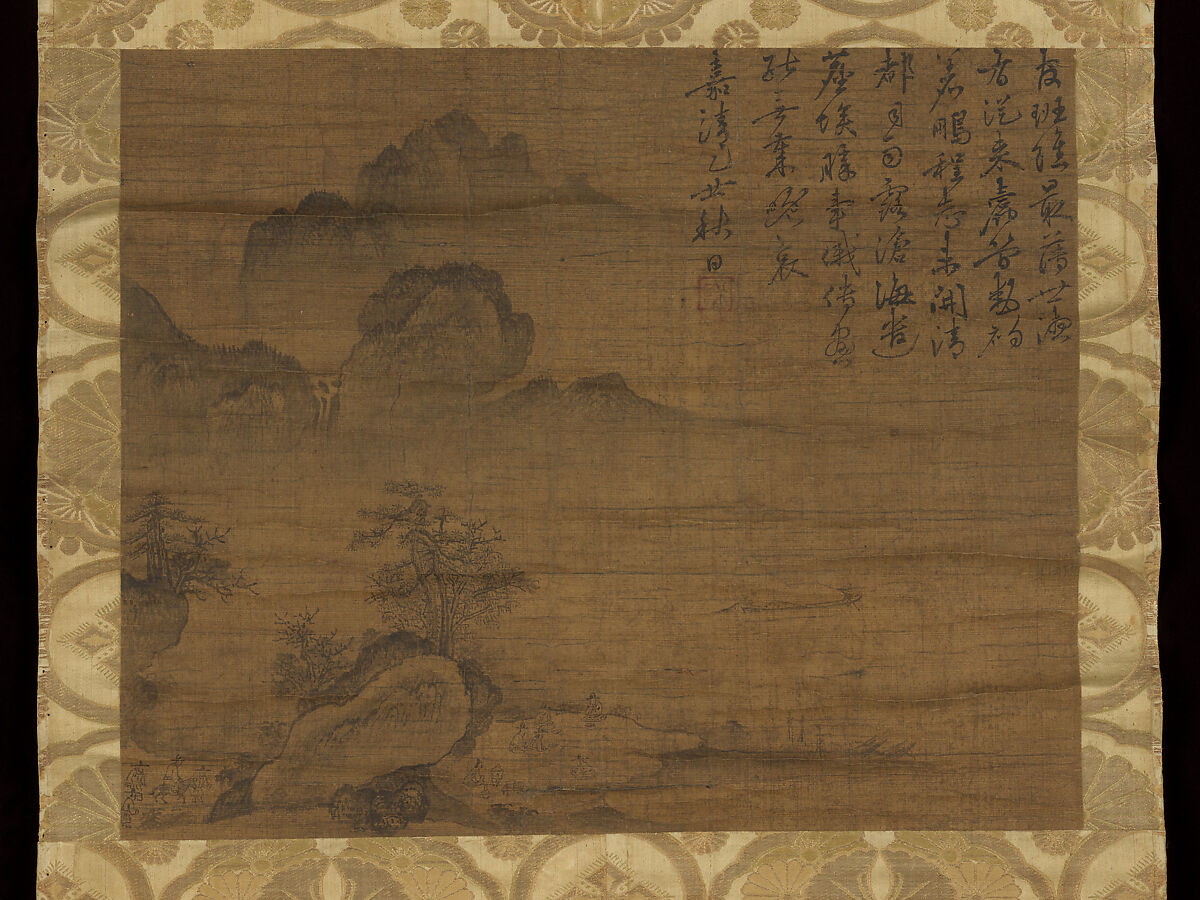 Gathering of government officials, Unidentified artist, Hanging scroll; ink on silk, Korea 