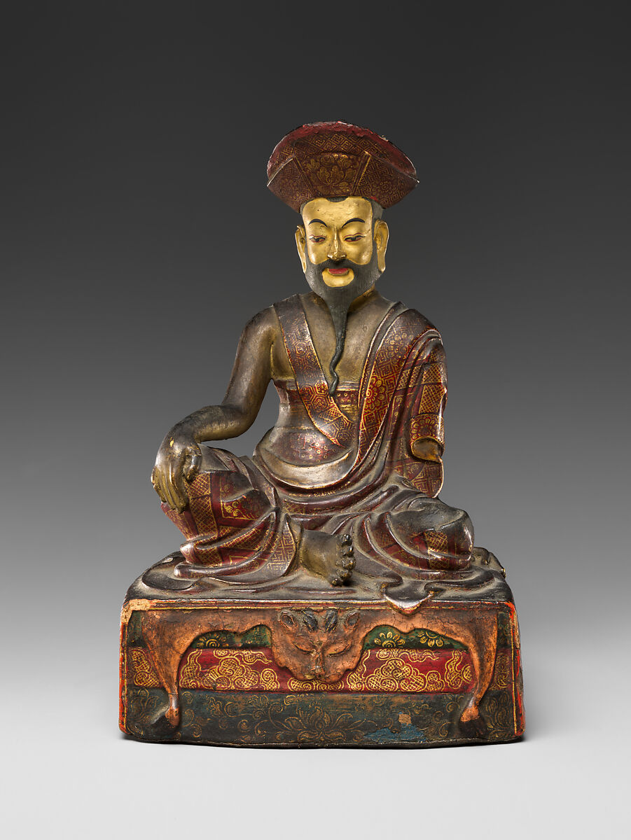 Portrait of Zhabdrung Ngawang Namgyal, Clay with polychrome, cold gold, and gilding, Bhutan 