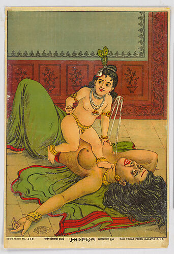 Demoness Putana slain by the child Krishna