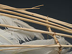 Feather Canoe, Truman T. Lowe (Ho Chunk, 1944–2019), Peeled Willow, White Feathers, Copper Wire, Ho Chunk, Native American
