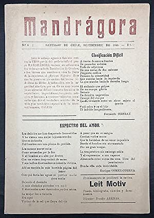 Mandrágora (Poesía, Filosofía, Pintura, Ciencia, Documentos), no. 6, Journal
