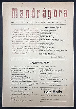 Mandrágora (Poesía, Filosofía, Pintura, Ciencia, Documentos), no. 6, Journal 